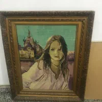 چراغ نفتی سینی عتیقه تابلو عتیقه قدیمی