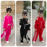 لباس‌بچگانه‌سه‌تیکه‌سیوشرت‌شلواروکراپ‌دخترانه‌هانا