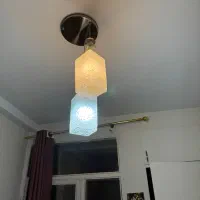 لوستر دو شاخه بهمراه لامپ