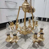 دو عدد لوستر ۱۲ شعله آب طلا