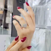 انگشتر جواهر تمام نقره مدل قلب جواهری|بدلیجات|تبریز, |دیوار