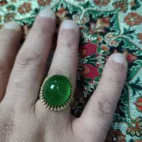 انگشتر نقره با سنگ یشم امپریال