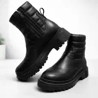 پوتین نیم بوت تمام چرم گاوی زنانه