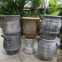 گلدان سفال پتینه زیر خاکی دکوری کادویی خاک