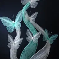 گل و پروانه حریر و بال فرشته