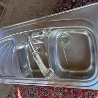 سینک دوقلوی البرز ۱۲۰ در ۶۰ باشیر تلفونی سنگین|مصالح و تجهیزات ساختمان|مشهد, نیزه|دیوار