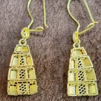 گوشواره طلا زرد  مدل  کره‌ کره ای