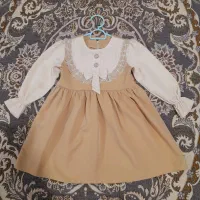 ( سارافون دخترانه سفید کرمی نو نو )