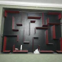 کتابخانه ام دی اف شیک و تمیز|کتابخانه، شلف، قفسههای دیواری|نیشابور, شهرک فرهنگیان|دیوار