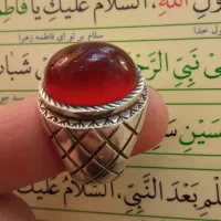 انگشتر عقیق ابدار سرخ سنگین