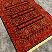 بورس تخصصی فرش لاکی قرمز روناسی بوم گلی ترکمن بلوچ|فرش|کاشان, شهید زجاجی|دیوار