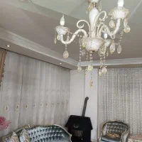 لوستر سه شعله کریستالی بسیار زیبا سالم