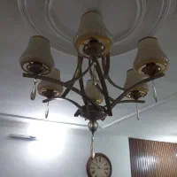 لوستر ۶ شاخه رنگ ثابت برنزی|لوستر و چراغ آویز|ری, ظهیرآباد|دیوار