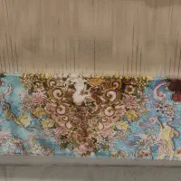 قالیچه شکارگاهی ابریشم 70رج نیمه بافته