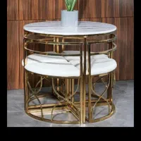 میز ناهارخوری کمجا ۴ نفره فلزی و چوبی ملایر|میز و صندلی غذاخوری|ملایر, |دیوار