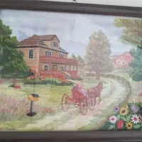 ۵عدد تابلو منظره دست دوز باقاب‌ سلطنتی|تابلو، نقاشی، عکس|اردبیل, |دیوار