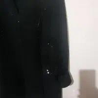 مانتو مشکی مجلسی جنس ریزشی ۴۲
