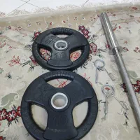 هالتر2متری+2تا وزنه 10کیلویی star نو نو