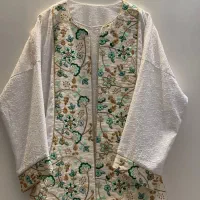 مانتو‌ کارشده ی سفید فری سایز