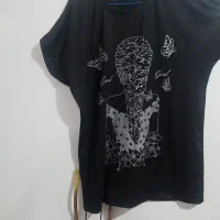 تیشرت مشکی سایز بزرگ جنس ویسکوز کشی