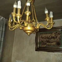 دو عدد لوستر برنجی دوازده شاخه