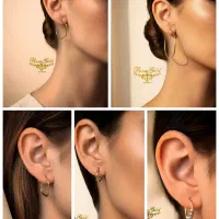 گوشواره حلقه ای،میخی،کرلی،طلا مینیمال رزگلد