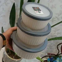 ظرف پلاستیکی 3 عددی درب دار|ظروف نگهدارنده، پلاستیکی، یک‌بارمصرف|الوند, |دیوار