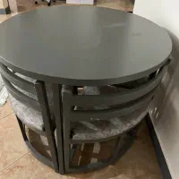 میز ناهارخوری گرد کمجا چوب