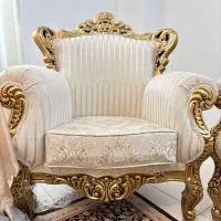 مبل استیل ۹نفره ومیزناهارخوری ۸نفره باچوب کردو