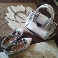 ست کیف و کفش فیروزه ای