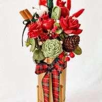 باکس گل شمع ژورنالی + گیفت شمع دست ساز و معطر