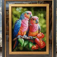 تابلو فرش دستباف تبریز/یک جفت مرغ عشق زیبا