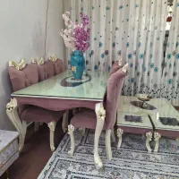 میز غذاخوری ۸ نفره کلاسیک سلطنتی شیشه ضد خش|میز و صندلی غذاخوری|ابهر, |دیوار