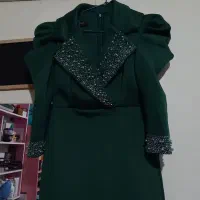 لباس مجلسی نگین دار زمردی|لباس|فردیس, شهرک ناز|دیوار