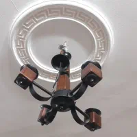 لوستر ۴ شاخه چوبی فلزی