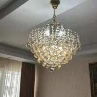 لوستر کریستال ابکاری طلا کاملا نو و سالم|لوستر و چراغ آویز|تهران, علم و صنعت|دیوار