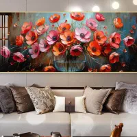 تابلو بوم گل های رنگارنگ