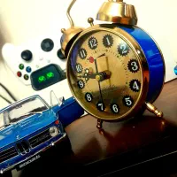 ساعت دو کوک رومیزی عتیقه ۵۰ سال آکبند واقعی خشک