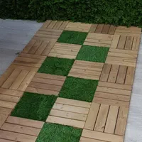 ترموود تایل ۳۰×۳۰ چوبی و چمن وارداتی|گل مصنوعی|قزوین, |دیوار