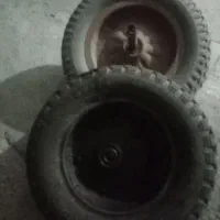 دوحلقه چرخ گاری بادی درحد نو