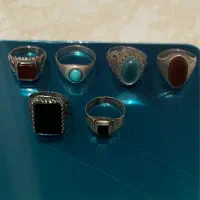 ۶ عدد انگشتر نقره مردانه