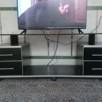 میزتلوزون شیشه چوبی