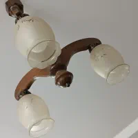 دو تا لوستر چوبی|لوستر و چراغ آویز|ازنا, |دیوار