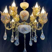 لوستر برنزی ۱۲شعله / مستقیم از تولیدی /با چک صیادی|لوستر و چراغ آویز|اردبیل, |دیوار