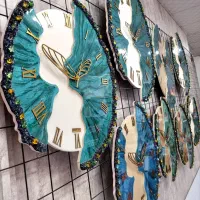 ساعت دیواری طرح سنگ کد ۱۵ رزینی