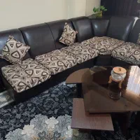 مبلمان ۷ نفره چرمی ،ناهارخوری ۶ نفره چوب و شیشه