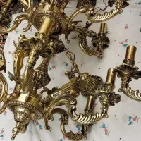 چهار عدد لوستر برنزی فرشته دار خاص و بی نظیر|لوستر و چراغ آویز|همدان, |دیوار