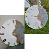 ساعت دیواری رزینی طرح دو طرفه