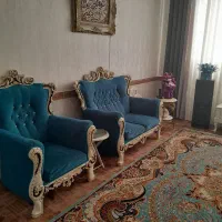 یک دست مبل هفت نفره در حدنوطرح گل رز