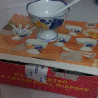 شراب خوری ترک کاسه گل پنبه بستنی خوری گل پنبه|ظروف سرو و پذیرایی|رشت, معلم|دیوار